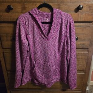 Tangerine Pink V-neck Hoodie.  Size 2XL